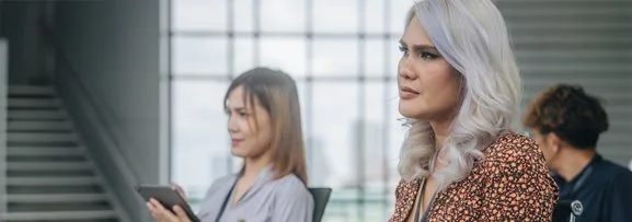 A transgender women participating in training.